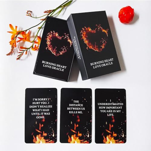 LIGHTOF JUSTICE Burning Heart Love Oracle Cards Deck, Twin Flame Oracle Cards, Oracle Deck Help You Gain Einblick in das, was die Person denkt oder versucht, mit Ihnen zu kommunizieren LIGHTOF JUSTICE Burning Heart Love Oracle Cards Deck, Twin Flame Oracle Cards, Oracle Deck Help You Gain Einblick in das, was die Person denkt oder versucht, mit Ihnen zu kommunizieren von LIGHTOF JUSTICE