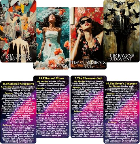 LIGHTOF JUSTICE Echoes of The Soul Orakel-Karten mit Anleitung, 80 Oralce Deck helfen Ihnen, in die Reiche der Introspektion, emotionaler Heilung und spiritueller Ausrichtung einzutauchen von LIGHTOF JUSTICE