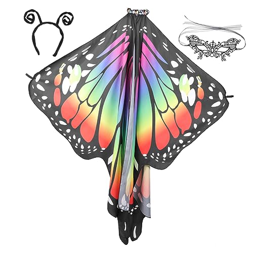 LIGIGWASH 1 Satz Schmetterlings-umhang Halloween Erwachsene Schmetterlinge Flügel Schmetterling Dekorationen Schmetterlingskostüm Für Damen Kap Kostümumhang Bequemer Umhang Polyester von LIGIGWASH