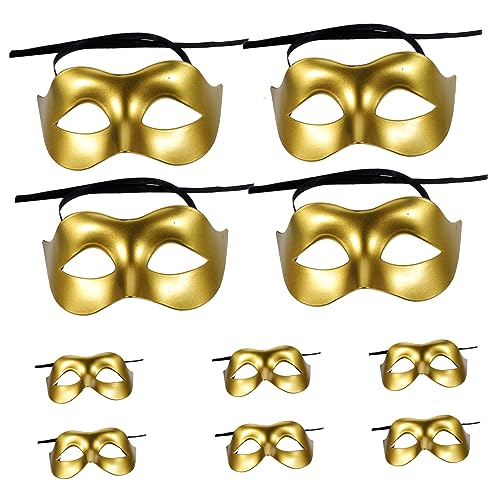 LIGIGWASH 10 Stück Teiliges Goldene Halbgesichts Masken mit Elegantem Vintage Muster für Masquerade Halloween Karneval Cosplay und Festliche Damenparty von LIGIGWASH