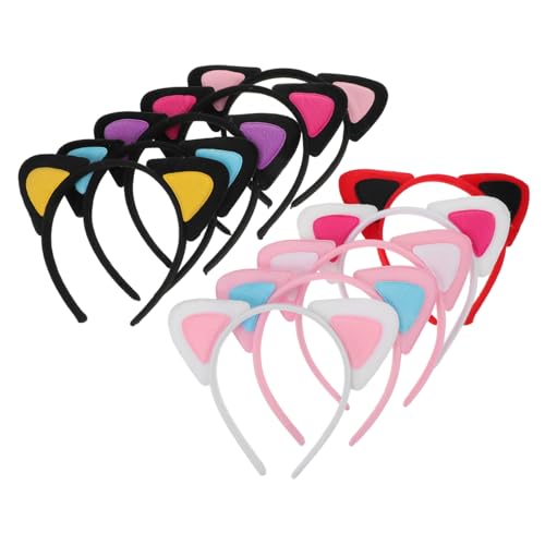 LIGIGWASH 10 Stück Teiliges Weicher Katzenohren Haarreifen aus Plüsch Bequeme Hautfreundliche Stirnbänder für Cosplay Kostümpartys und Festliche Anlässe Vielseitiges Accessoire für Frisuren von LIGIGWASH