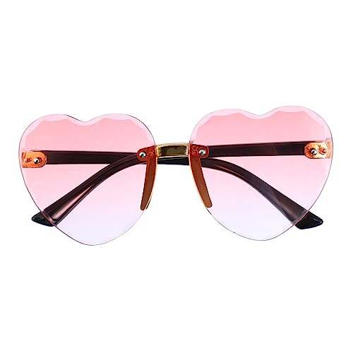 LIGIGWASH 1Paar Herzförmige Sonnenbrille für Randlos Transparente Gläser Süßigkeitsfarben für Sommerpartys Geburtstagsfeiern und Familienfeiern Leicht und Langlebig von LIGIGWASH