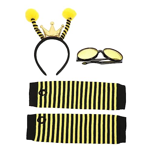 LIGIGWASH 1Satz Bienen Sonnenbrille Haarreif Lustige Kostümaccessoires für Festivals Mottopartys Geburtstagsfeiern Teiliges Bienendesign Kopfschmuck für Kreative Looks von LIGIGWASH