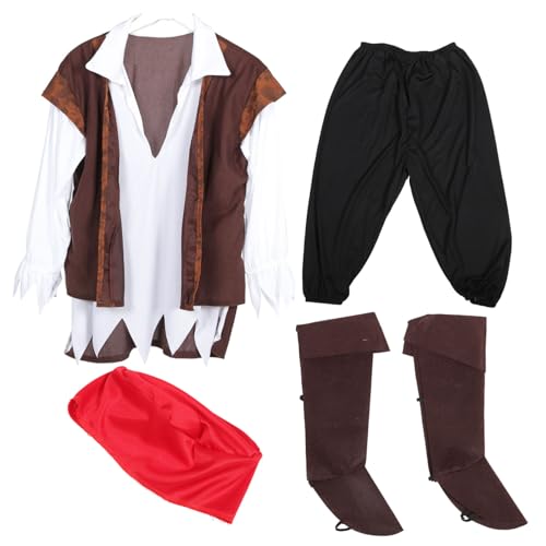 LIGIGWASH 1Satz Piratenkostüm für Herren Langlebiges Cosplay Outfit für Halloween Rollenspiel und Partys für Piratengeburtstagsfeiern und Unvergessliche Erinnerungen von LIGIGWASH