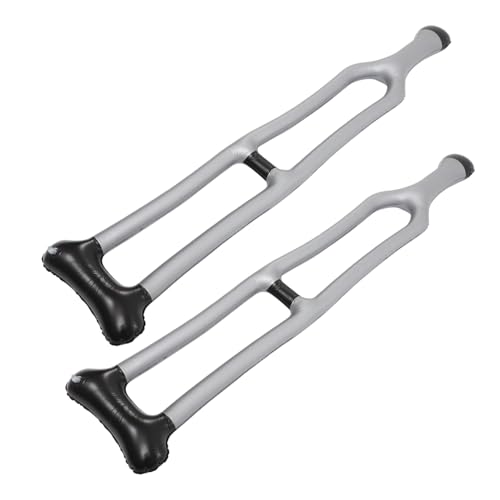 LIGIGWASH 2 Stück Aufblasbare PVC Gehstock Teilig Realistische Krücken für Halloween Kostüm Party Requisiten Alte Mann Cosplay Zubehör von LIGIGWASH