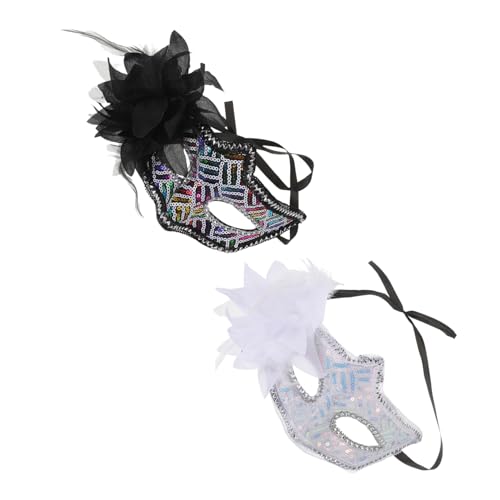 LIGIGWASH 2 Stück Damen Halbgesichts-masken mit Glitzer-design und Seitlicher Blume Stilvolle Karnevalsmaske für Halloween Hochzeiten Kostümparty Vielseitiges Accessoire für Festliche LIGIGWASH 2 Stück Damen Halbgesichts-masken mit Glitzer-design und Seitlicher Blume Stilvolle Karnevalsmaske für Halloween Hochzeiten Kostümparty Vielseitiges Accessoire für Festliche von LIGIGWASH