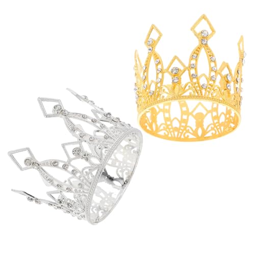 LIGIGWASH 2 Stück Mini Cake Topper Strassbesetzte Tiara Tortenaufsätze aus Langlebiger Legierung Leichte Tortendeko für Hochzeiten Shower Geburtstage Prinzessinnen Mottoparty von LIGIGWASH