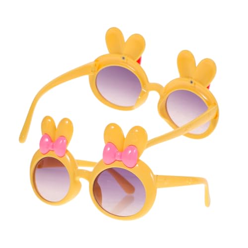 LIGIGWASH 2 Stück Sonnenbrillen mit Lustigem Hasenohren Design Leichte Partybrillen für Mädchen Uv Schutz für Strand Geburtstag und Familienfeiern von LIGIGWASH