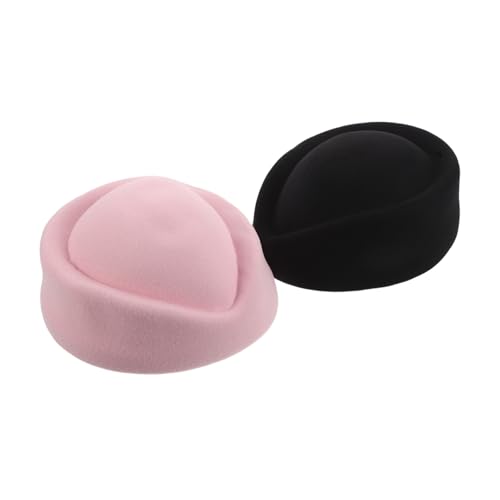 LIGIGWASH 2 Stück Stewardess Mütze Damen Imitation Flugbegleiterin Hut Cosplay Party Accessoire für Bühnenauftritte Halloween Kostüm von LIGIGWASH