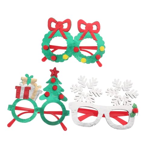LIGIGWASH 3 Stück Teiliges Weihnachts-party-brillenset mit Schneeflocken Weihnachtsbaumrahmen Leichtes Tragbares Eyewear-accessoire für Festliche Gruppenfotos und Silvesterpartys von LIGIGWASH