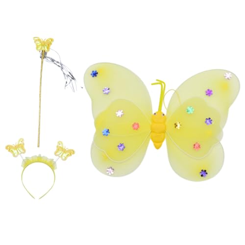 LIGIGWASH 3Stücke Teiliges Set Schmetterlingsflügel für Zauberstab Haarreif Verkleidung für Cosplay Geburtstagsfeiern für Kreative Kostümparty Accessoires LIGIGWASH 3Stücke Teiliges Set Schmetterlingsflügel für Zauberstab Haarreif Verkleidung für Cosplay Geburtstagsfeiern für Kreative Kostümparty Accessoires von LIGIGWASH