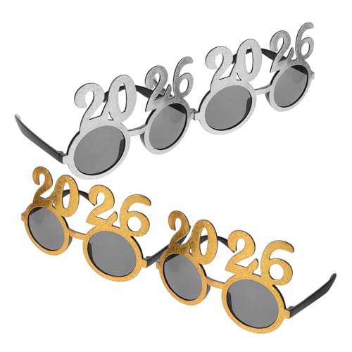 LIGIGWASH 4 Stück 2026 Frohes Neues Jahr Brillen Ausgefallene Neujahrsbrillen Feier Party Favor Für 2026 Abschlussfeier Party Supplies Dekorationen LIGIGWASH 4 Stück 2026 Frohes Neues Jahr Brillen Ausgefallene Neujahrsbrillen Feier Party Favor Für 2026 Abschlussfeier Party Supplies Dekorationen von LIGIGWASH