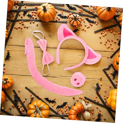 LIGIGWASH 4 Stück Teiliges Schweine Kostüm Set mit Plüsch-ohren Stirnband Verstellbarem Nasen -zubehör Bequemer Tier Cosplay für Halloween Karneval Party Erwachsene LIGIGWASH 4 Stück Teiliges Schweine Kostüm Set mit Plüsch-ohren Stirnband Verstellbarem Nasen -zubehör Bequemer Tier Cosplay für Halloween Karneval Party Erwachsene von LIGIGWASH
