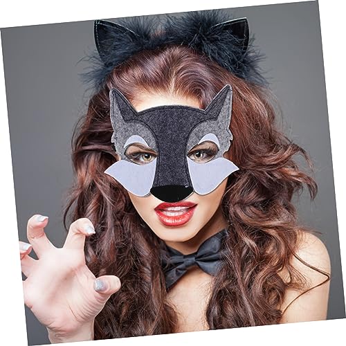 LIGIGWASH 6 Stück Teiliges Cosplay Wolfsmasken aus Filz Halbgesicht Tiermasken für Halloween Party Kostüm Zubehör für Erwachsene von LIGIGWASH