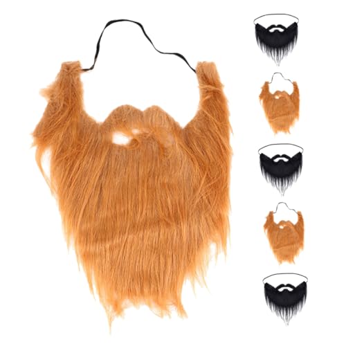 LIGIGWASH 6 Stück Teiliges Realistische Halloween Fake für Männer Ultrafeine Fasern Leichter Komfort Natürliches Aussehen Vielseitig für Cosplay Party Kostüm Schwarz und Braun von LIGIGWASH