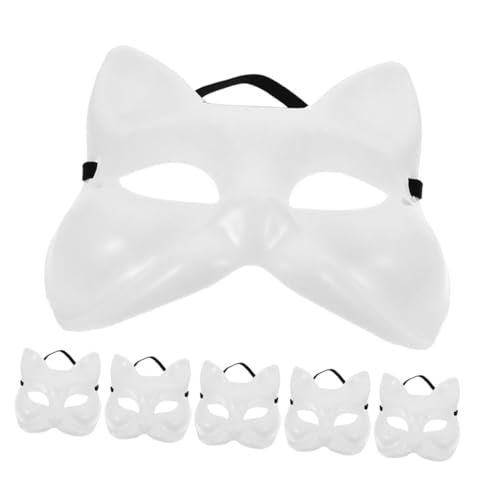 LIGIGWASH 6Stücke DIY Fuchsmasken Ausmalen Unbemalte Cosplay Masken für Halloween Karneval und Geburtstagsfeiern Vielseitiges Partyzubehör für Kreative Anlässe von LIGIGWASH