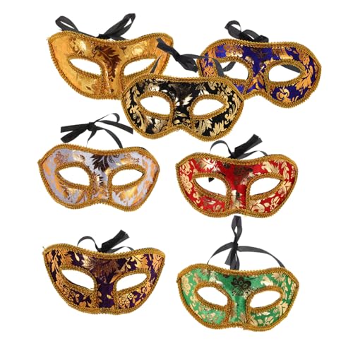 LIGIGWASH 7 Stück Teiliges Venezianische Halbgesichts-masken für Maskenball und Karneval Komfortable Stilvolle Augenmasken mit Präziser Sitz Vielseitiges Party Kostümzubehör von LIGIGWASH