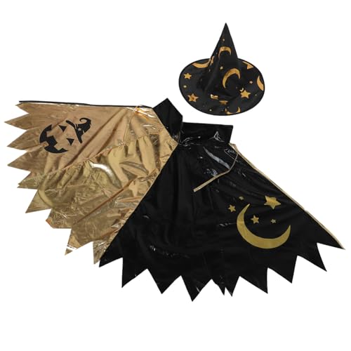 LIGIGWASH Atmungsaktiver Langlebiger Kapuzenumhang mit Sternenmuster und Faltbarem Zaubererhut Einfaches Ausziehen für Halloween Karneval und Geburtstagsfeiern LIGIGWASH Atmungsaktiver Langlebiger Kapuzenumhang mit Sternenmuster und Faltbarem Zaubererhut Einfaches Ausziehen für Halloween Karneval und Geburtstagsfeiern von LIGIGWASH