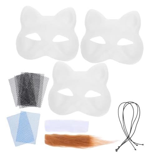 LIGIGWASH DIY Katzenmaske Handbemaltem PVC für Kostümpartys Maskerade Halloween und Cosplay Vielseitiges Tier Accessoire Weiß Robust und Individuell Gestaltbar LIGIGWASH DIY Katzenmaske Handbemaltem PVC für Kostümpartys Maskerade Halloween und Cosplay Vielseitiges Tier Accessoire Weiß Robust und Individuell Gestaltbar von LIGIGWASH