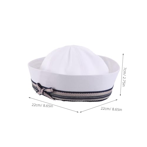LIGIGWASH Damen Sailor Mütze mit Schleife Kostüm Kopfbedeckung für Fotoshootings Party und Cosplay Verstellbar Maritimer Vintage-stil Angenehm und Vielseitig Kombinierbar von LIGIGWASH