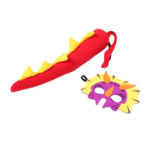 LIGIGWASH Dinosaurier Kostümset für Triceratops und Maske aus Atmungsaktivem Material Bequemes Dino Accessoire für Rollenspiele Partys Schulveranstaltungen und Kreative Verkleidung von LIGIGWASH