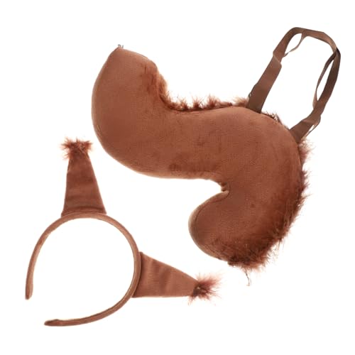 LIGIGWASH Eichhörnchen Kostüm Set für Teiliges Set mit Ohren Haarreif und Plüsch für Karneval Fasching Kostümpartys und Cosplay von LIGIGWASH