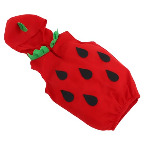 LIGIGWASH Erdbeer Kostüm mit Kapuze Leuchtendes Rotes Früchte Outfit für Mädchen Jahre Warmhaltend Atmungsaktiv und Pflegeleicht für Fasching Bühnenauftritte und Halloween von LIGIGWASH