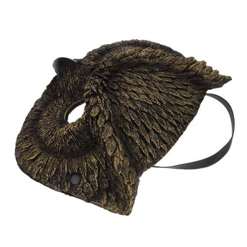 LIGIGWASH Eulenmaske Tiermaske Mit Halbem Gesicht Maskenkostüm Halloween-vogelkostüm Kostüme Eulen-maskerade-maske Halloween -dekorationen Eule Halb Halloween-tiermaske Golden Pu-schaum von LIGIGWASH
