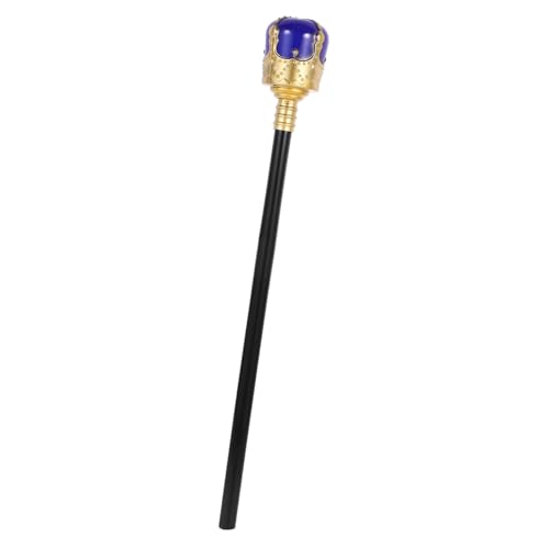 LIGIGWASH Halloween Cosplay König Handstab Blau Gold Langlebiger Kunststoff Prop für Kostüm Leichtes Bühnenrequisit für Maskerade Karneval Rollenspiel und Fasching von LIGIGWASH