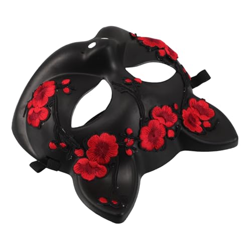 LIGIGWASH Halloween Fuchsgesichtsmaske aus Leichtem Kunststoff Halbes Tiergesicht mit Katzen Design Wiederverwendbar Komfortabel Sitzend für Frauen Party Cosplay Maskerade Karneval von LIGIGWASH