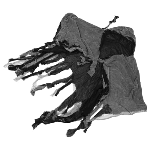 LIGIGWASH Halloween Sensenmann Umhang Kostüm Todesrobe Kostüm Schreiumhang Horror Sensenmann Kapuzenumhang Kapuzenumhang Horror Outfit Schwarzer Umhang Grau von LIGIGWASH