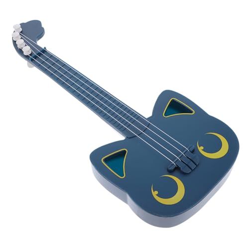 LIGIGWASH Kinderspielzeug Ukulele mit Katzenmotiv Blau Simulierende Saitengitarre Kinderfreundlich Schadstofffrei Frühes Lerninstrument Geschenkidee für Geburtstag Weihnachten von LIGIGWASH