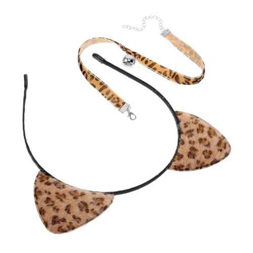 LIGIGWASH Leopardenmuster Katzenohren Stirnband mit Glocke Retro Chic Kopfband für Cosplay Party Tierkostüm Damen Bequem Langlebig Modisch von LIGIGWASH