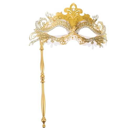LIGIGWASH Maskenmaske Mit Stab: Glänzende Kostümmaske, Party-kostüm-zubehör Für Frauen, Halloween, Hochzeit, Party, Abschlussball, Cosplay LIGIGWASH Maskenmaske Mit Stab: Glänzende Kostümmaske, Party-kostüm-zubehör Für Frauen, Halloween, Hochzeit, Party, Abschlussball, Cosplay von LIGIGWASH