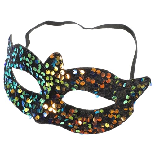LIGIGWASH Masquerade Maske Goldfarben mit Glitzereffekt Verstellbares Elastisches Band Halbe Gesichtsbedeckung PVC Material Geeignet für Halloween Karneval Kostümparty Bühnenauftritte Damen von LIGIGWASH