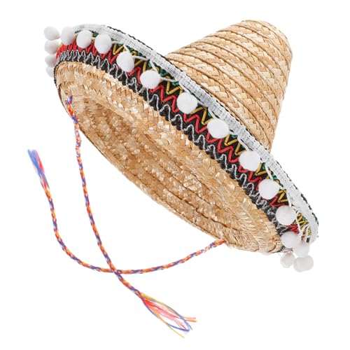 LIGIGWASH Mexikanischer Strohhut mit Breiter Krempe Atmungsaktiver Leichter Festhut für Mädchen und Outdoor aktivitäten Strapazierfähiger Sombrero für Sommerfeste und Karneval LIGIGWASH Mexikanischer Strohhut mit Breiter Krempe Atmungsaktiver Leichter Festhut für Mädchen und Outdoor aktivitäten Strapazierfähiger Sombrero für Sommerfeste und Karneval von LIGIGWASH