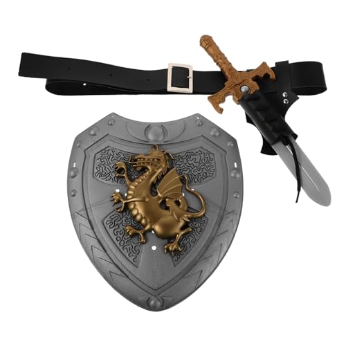 LIGIGWASH Mittelalterliches Zubehör mit Ritter-Schild und Piraten-kostümgürtel Robustes Cosplay-Set für Renaissance Feste und Rollenspiele von LIGIGWASH