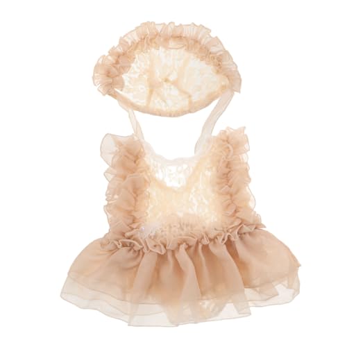 LIGIGWASH Neugeborenen Fotoshooting Outfit Mädchen Kleid mit Spitzenbesatz Weiches Fotokleid für Neugeborene Bequemes Neugeborenen Fotoshooting Kostüm für Mädchen von LIGIGWASH