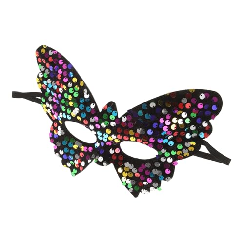 LIGIGWASH Pailletten Schmetterlings Maske Venezianisch Halbgesichts Maske Damen Karneval Maskenball Party Gesichtsmasken Cosplay Zubehör Verstellbar Komfortabel von LIGIGWASH