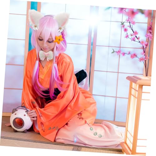 LIGIGWASH Plüsch Katzenohren Haarreif mit Schleife und Glocke Sanft Bequem für Damen und Mädchen Süßes Cosplay Zubehör für Party Karneval und Kostümfest von LIGIGWASH