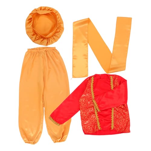 LIGIGWASH Prince Children's Performance Anzug Halloween -Kostüm Halloween arabischer -Outfit arabische -Outfit Halloween Party Araber Cosplay Polyester (Polyester) rot von LIGIGWASH