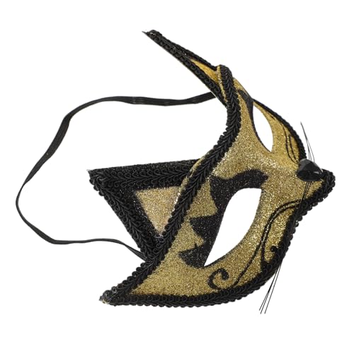 LIGIGWASH Realistische Katzenmaske Goldfarben Venezianisch Halloween Maske für Karneval Kostümparty Damen und Herren Partyaccessoires von LIGIGWASH