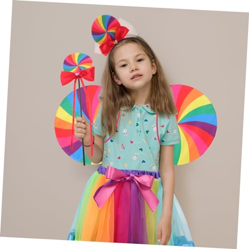 LIGIGWASH Regenbogen Kostüm Teiliges mit Tüllrock Flügeln Zauberstab und Haarreif für Fasching Karneval und Mottoparty Leichtes Bequemes Cosplay Outfit für Mädchen LIGIGWASH Regenbogen Kostüm Teiliges mit Tüllrock Flügeln Zauberstab und Haarreif für Fasching Karneval und Mottoparty Leichtes Bequemes Cosplay Outfit für Mädchen von LIGIGWASH