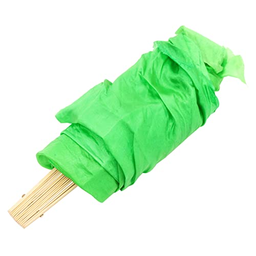 LIGIGWASH Seiden Bauchtanz Fächer mit Bambusrahmen Leicht und Elegant für Auftritte und Tanz Grün Tragbar für Unterwegs von LIGIGWASH