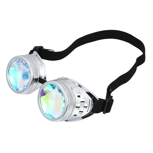 LIGIGWASH Steampunk Brille mit Regenbogen Linse Leichte PC Fassung Unisex Rave Party Brille für Club Cosplay Performance und Vintage Festivals LIGIGWASH Steampunk Brille mit Regenbogen Linse Leichte PC Fassung Unisex Rave Party Brille für Club Cosplay Performance und Vintage Festivals von LIGIGWASH