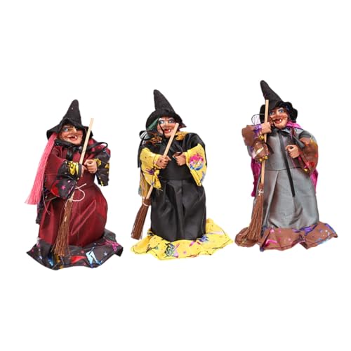 LIGIGWASH Teiliges Hexenpuppen Halloween Deko mit Besen Gruselige Partyfiguren in Mischfarben Tisch und Hängedekoration für Halloween Feier und Horror Atmosphäre LIGIGWASH Teiliges Hexenpuppen Halloween Deko mit Besen Gruselige Partyfiguren in Mischfarben Tisch und Hängedekoration für Halloween Feier und Horror Atmosphäre von LIGIGWASH