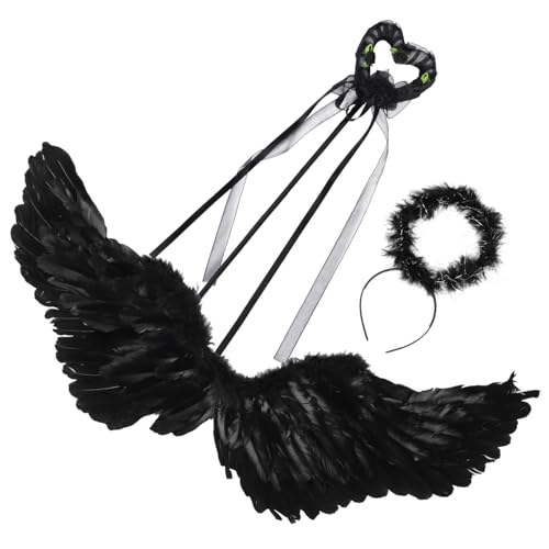 LIGIGWASH Teufel Kostüm mit Schwarzem Federumhang und Flügeln Leicht und Angenehm für Halloween Party Bühnenauftritt und Rollenspiel Mittlere Kreatives Design aus Natürlichem Material LIGIGWASH Teufel Kostüm mit Schwarzem Federumhang und Flügeln Leicht und Angenehm für Halloween Party Bühnenauftritt und Rollenspiel Mittlere Kreatives Design aus Natürlichem Material von LIGIGWASH