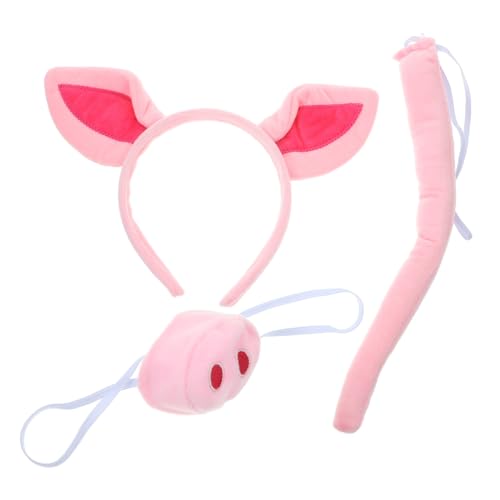 LIGIGWASH Tierkostümset für Teiliges Set mit Rosa Schweinenase und Schweinohren Haarreif für Karneval Halloween und Kostümpartys von LIGIGWASH