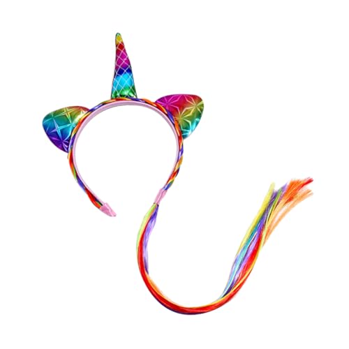 LIGIGWASH Unicorn Haarreif mit Bunten Kunsthaarverlängerungen Leichtes Formbeständiges Stirnband für Party Accessoire Farbenfrohes Einhorn Design für Kostüm und Festtagsdekoration LIGIGWASH Unicorn Haarreif mit Bunten Kunsthaarverlängerungen Leichtes Formbeständiges Stirnband für Party Accessoire Farbenfrohes Einhorn Design für Kostüm und Festtagsdekoration von LIGIGWASH
