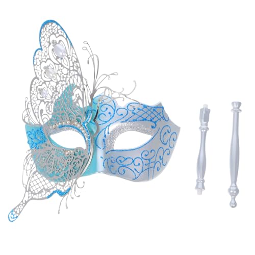 LIGIGWASH Venetian Butterfly Mask mit Stab Metall für Damen Leicht und Komfortabel für Halloween Mardi Gras Karneval Ball und Abendveranstaltungen LIGIGWASH Venetian Butterfly Mask mit Stab Metall für Damen Leicht und Komfortabel für Halloween Mardi Gras Karneval Ball und Abendveranstaltungen von LIGIGWASH